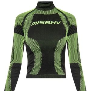 MISBHV green printed turtleneck top 💚